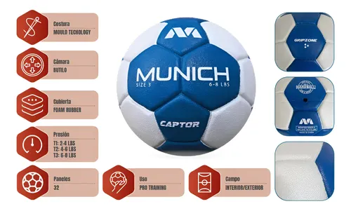 PELOTA DE HANDBALL MUNICH CAPTOR N° 2