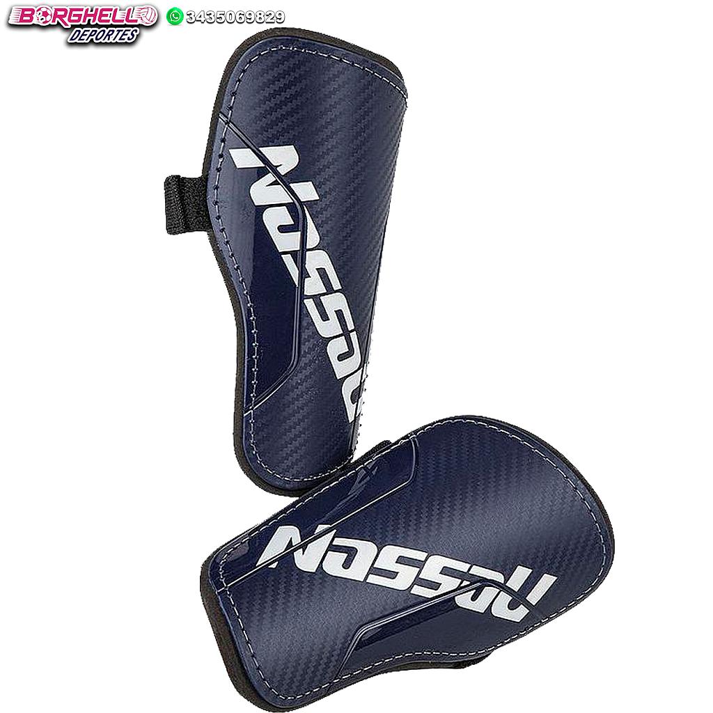 [PSG-BL-XS] Canillera de Futbol Nassau Pro (Azul Marino, XS)