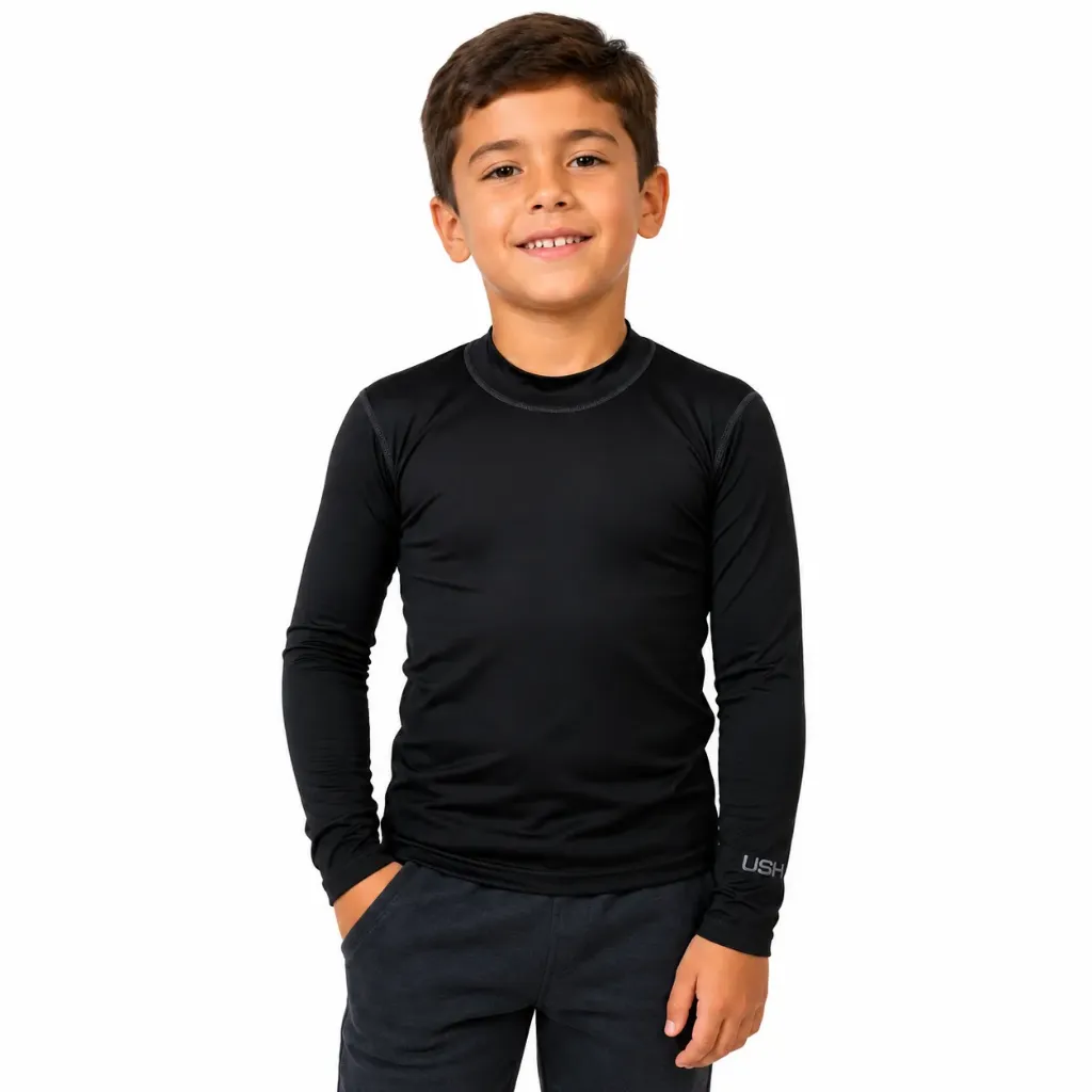 Remera Termica USH Negra Niño (10)